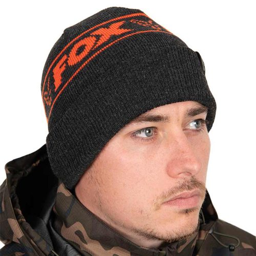 Fox Collection Beanie Hat - Black & Orange