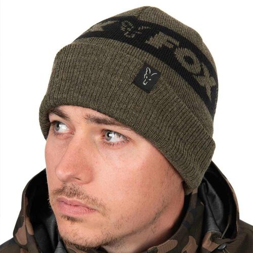 Fox Collection Beanie Hat - Green & Black