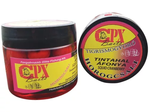 CPX Baits Főtt színezett Large tigrismogyoró horogcsali - Tintahal Áfonya - 36 gramm -