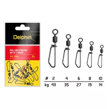 Rolling swivel with T snap / 10db