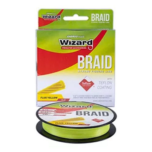 WIZARD BRAID FLUO SÁRGA FONOTT ZSINÓR 0,1 135M 9,13KG