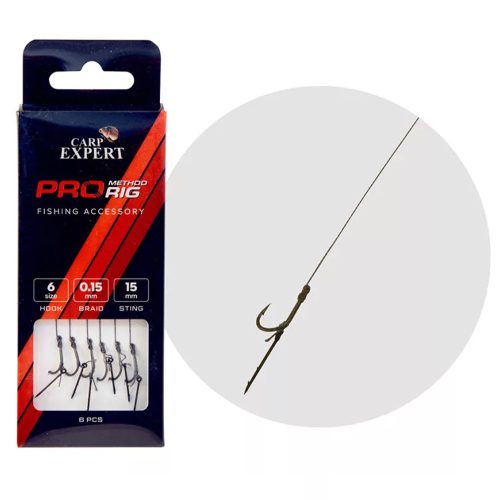 CARP EXPERT PRO METHOD FEEDER HAIR RIG CSALITÜSKÉVEL 10 6DB 7MM