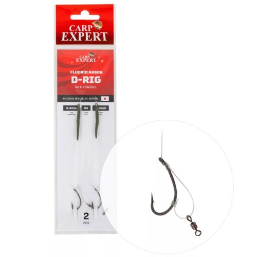 CARP EXPERT FLUORCARBON D-RIG WITH SWIVEL