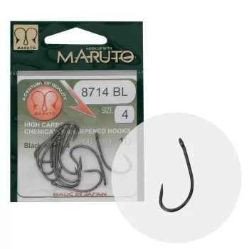   MARUTO HOROG 8714BL CARP HOOKS HC T.D.E.5° BARBLESS BLACK NICKEL 4