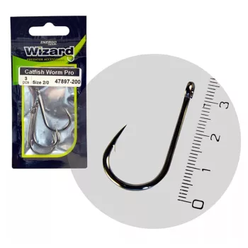 WIZARD CATFISH WORM PRO 2/0 3DB/CS
