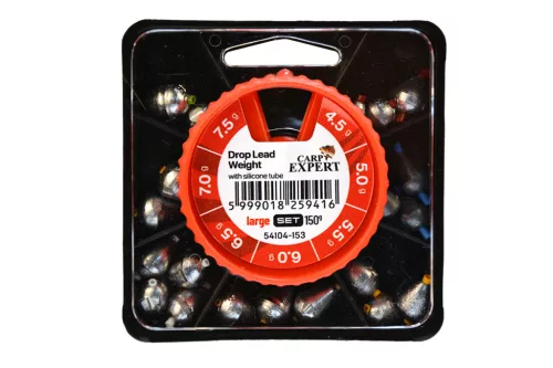 CARP EXPERT LARGE BETÉTES CSEPPÓLOM KÉSZLET 4,5-7,5G NATUR 150G