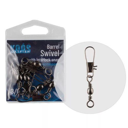 KOOS BARREL FORGÓ WITH INTERLOCK SNAP 4/0 4PCS/BAG