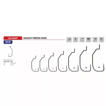 MUSTAD ASSAULT FINESSE TITANX MÉRET 1, 8DB/CS