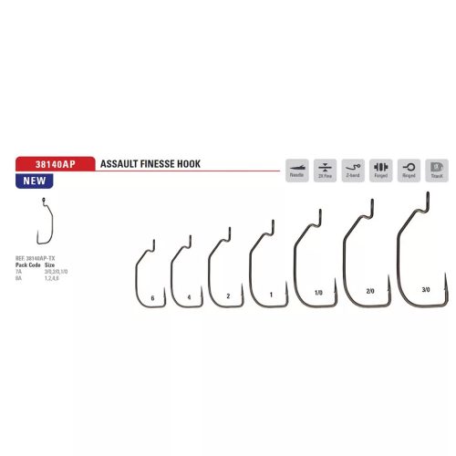 MUSTAD ASSAULT FINESSE TITANX MÉRET 1, 8DB/CS