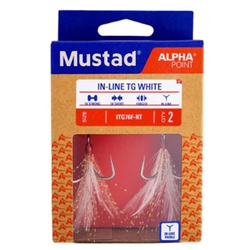 MUSTAD IN-LINE TRIPLEG RIP, RED TINSEL, 6 2DB/CS