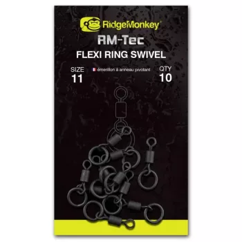   RIDGEMONKEY RM_TEC FLEXI RING SWIVEL SIZE11 KARIKÁS FORGÓ 10DB