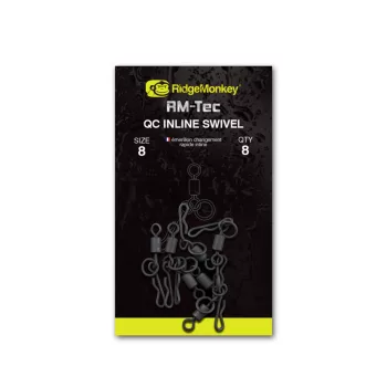   RIDGEMONKEY RM-TEC QUICK CHANGE INLINE SWIVEL SIZE8 GYORSKAPCSOS FORGÓ 8DB