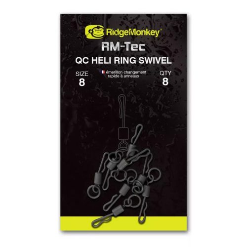 RIDGEMONKEY RM-TEC QUICK CHANGE HELI RING SWIVEL SIZE11 KARIKÁS GYORSKAPOCS 10DB