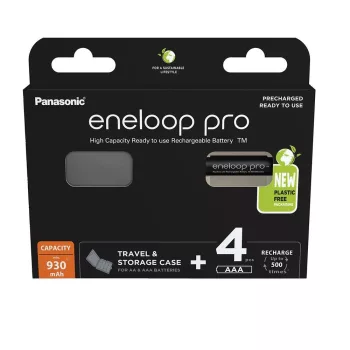   eneloop pro BK-4HCDEC4BE AAA/mikro 930mAh Ni-MH akkumulátor 4db/csomag + akkubox