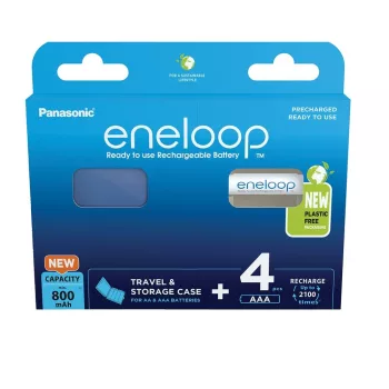   eneloop BK-4MCDEC4BE AAA/mikro 800mAh Ni-MH akkumulátor 4db/csomag + akkubox