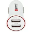 SKROSS USB töltő, autós, szivargyújtó (2x USB-A, 1A/2,4A)