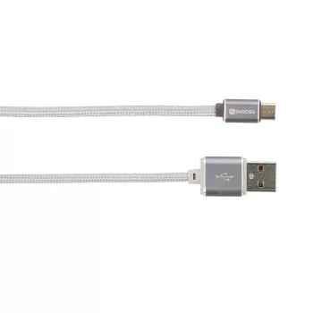   SKROSS Steel Line USB kábel, töltő, szinkron (microUSB) 1m