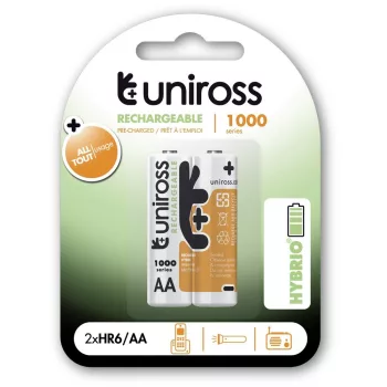  Uniross AA/ceruza 1,2V 1000mAh Ni-MH HYBRIO akkumulátor 2db/csomag