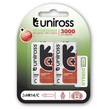   Uniross C/baby 1,2V 3000mAh Ni-MH HYBRIO akkumulátor 2db/csomag