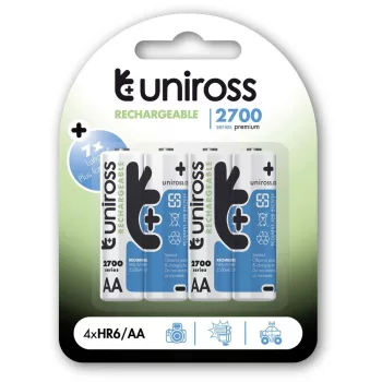   Uniross AA/ceruza 1,2V 2700mAh Ni-MH akkumulátor 4 db/csomag